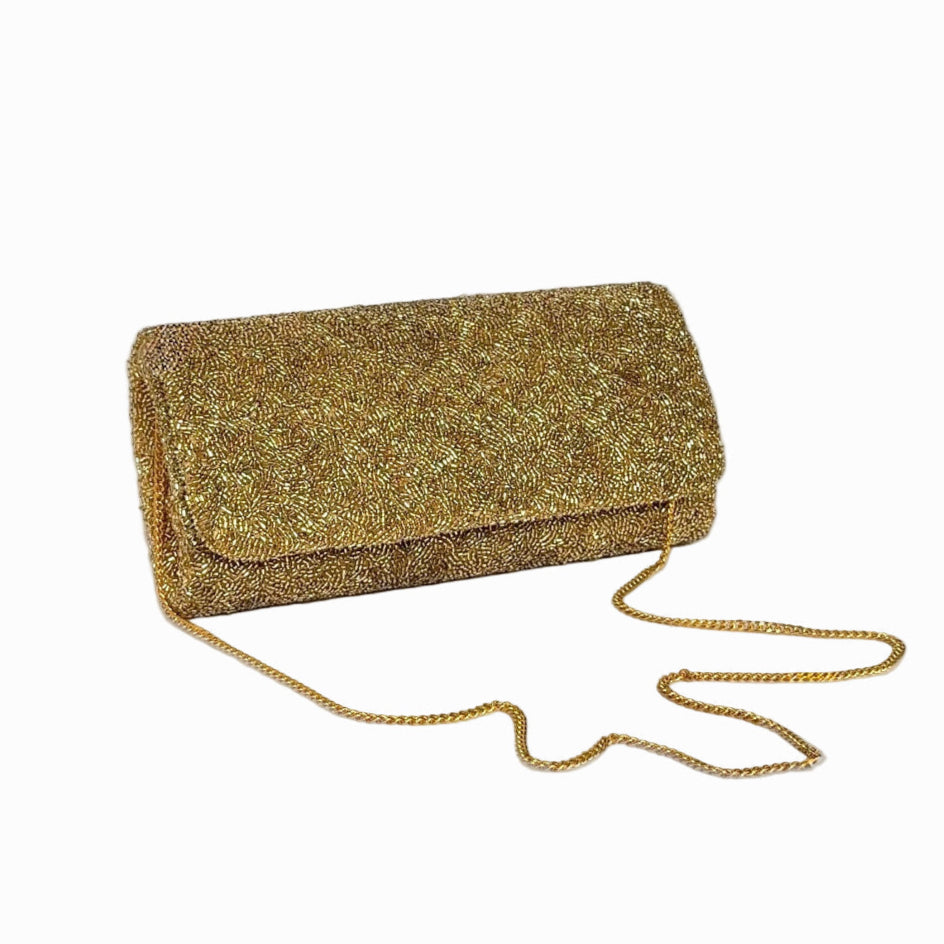 The Gold Beaded Clutch