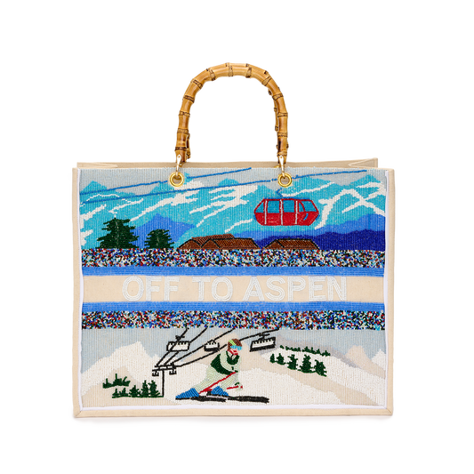 Off to Aspen or anywhere Beaded Tote