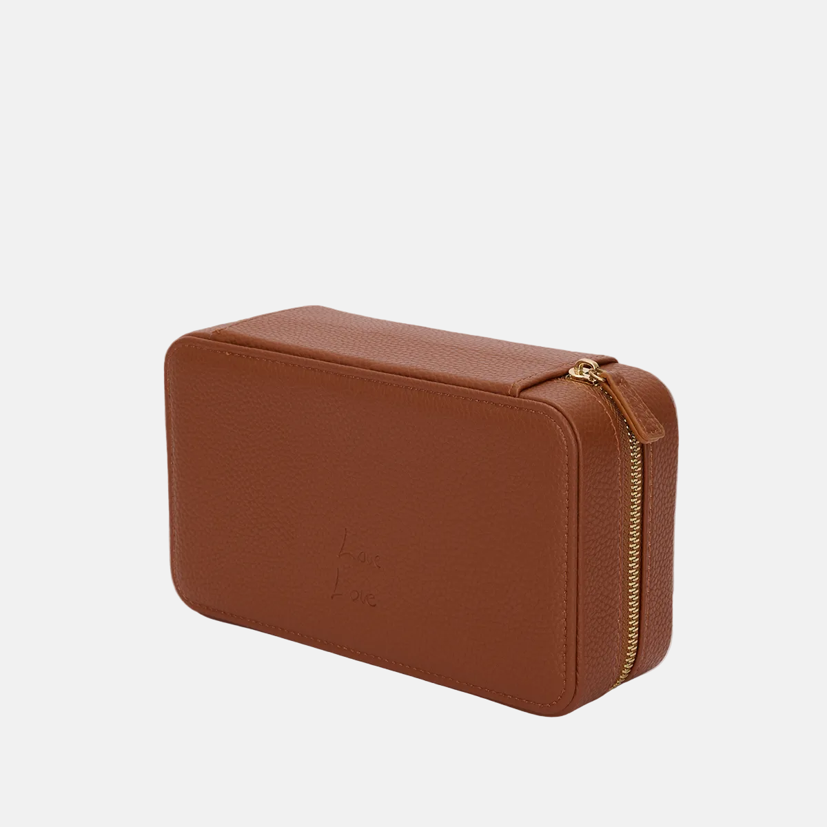 Leather Jewellery Box with Hand Written Note - Tan