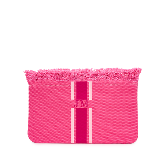 Fringe All the Pinks Clutch