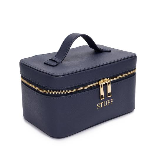 Lily & Bean Leather Travel Vanity Case Navy STUFF