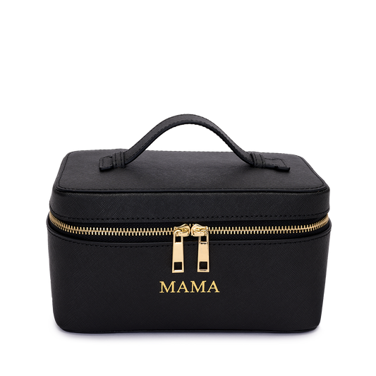Lily & Bean Leather Travel Vanity Case Black - MAMA