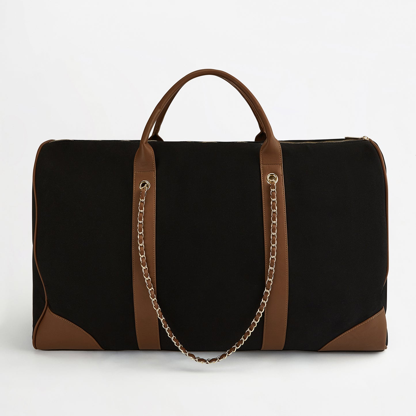 The Lily Canvas 'Take Me Away' Tote - Black & Tan