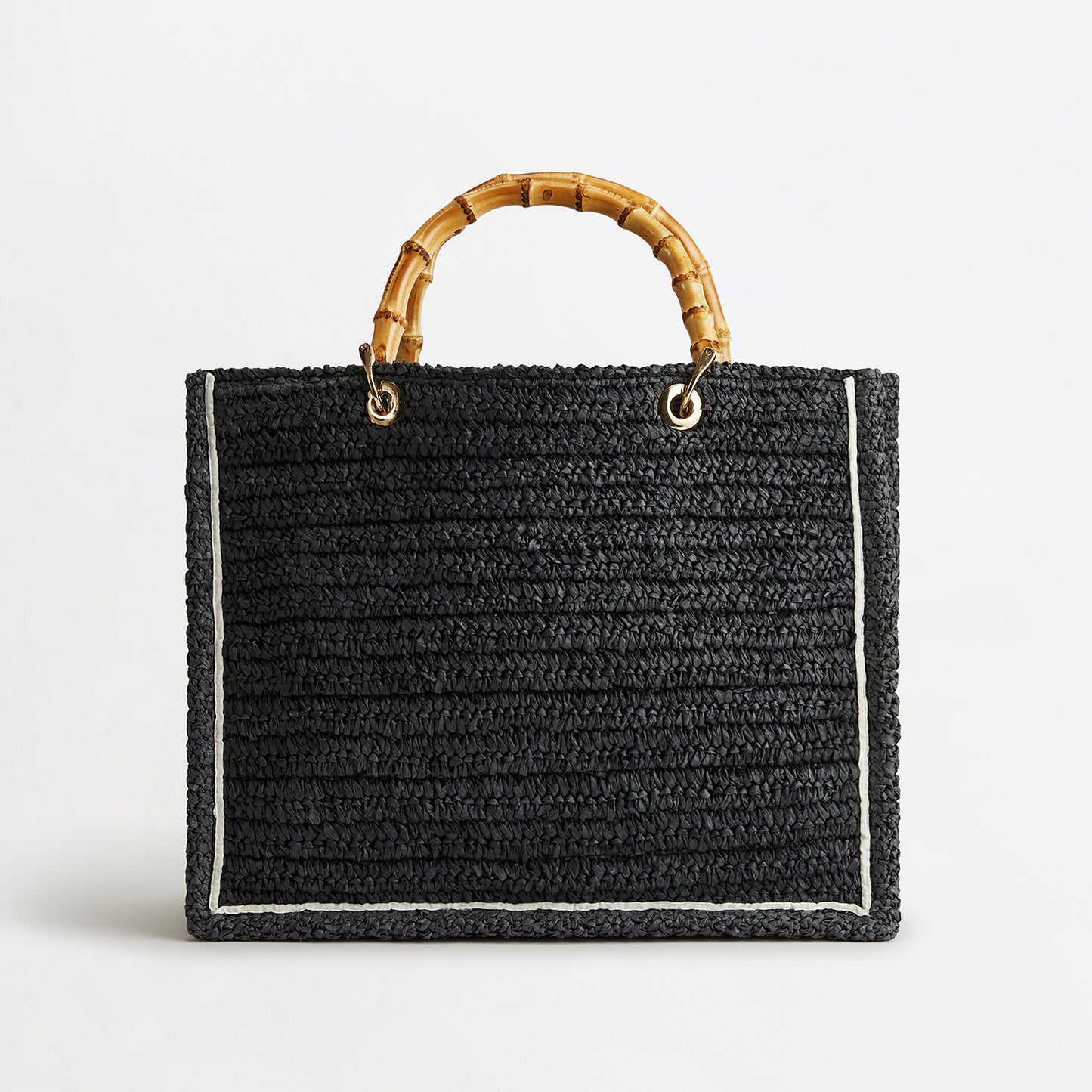 Raffia Tote - Navy