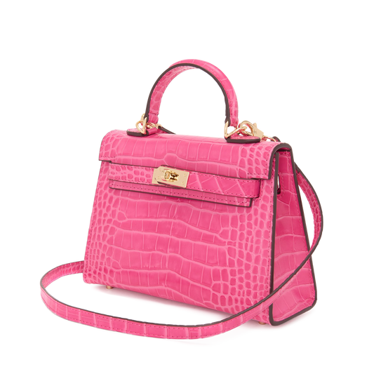 Lily & Bean Hettie The Croc Style Mini Bag - Rose Pink
