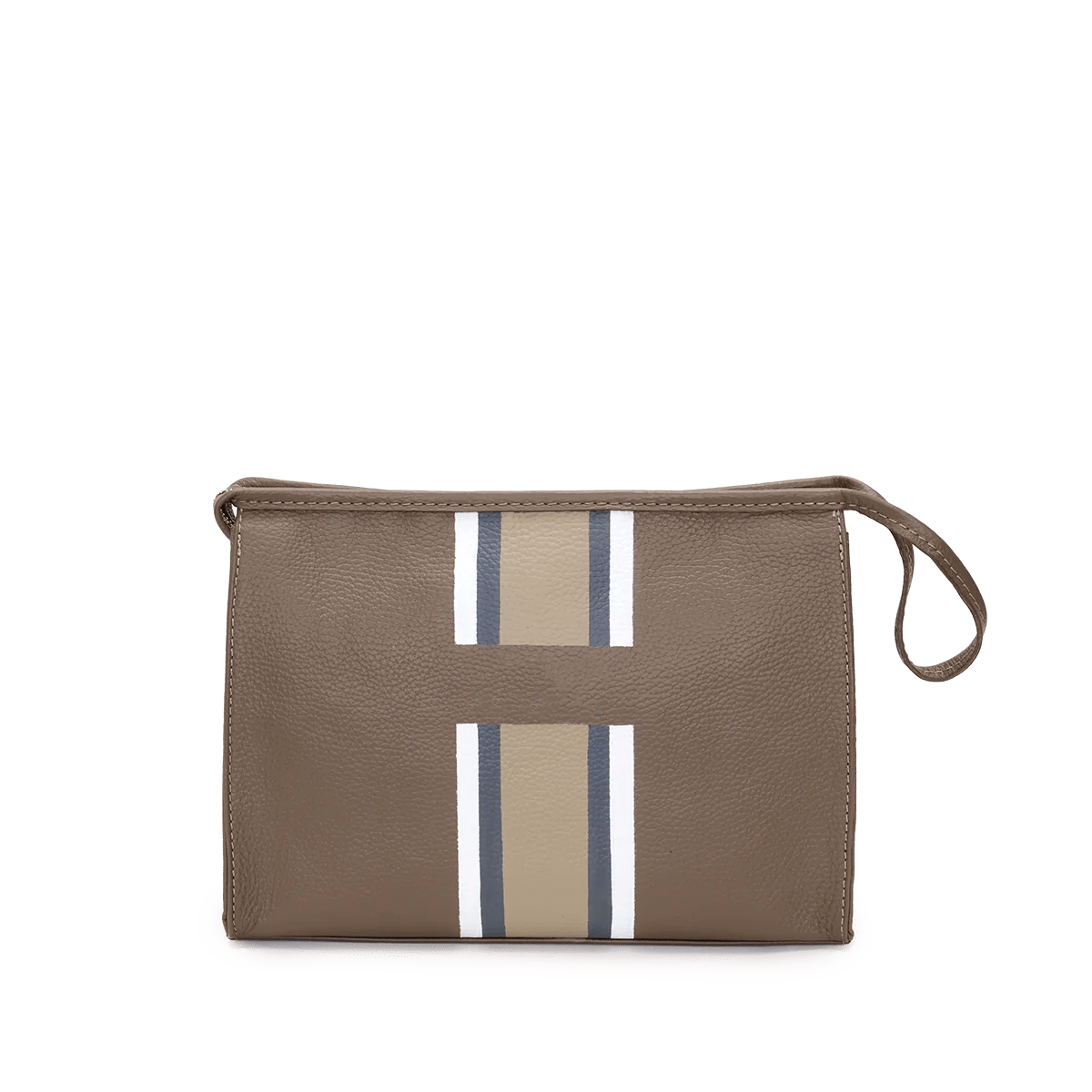 Luxury khaki designer cosmetic organizer bag with zipper