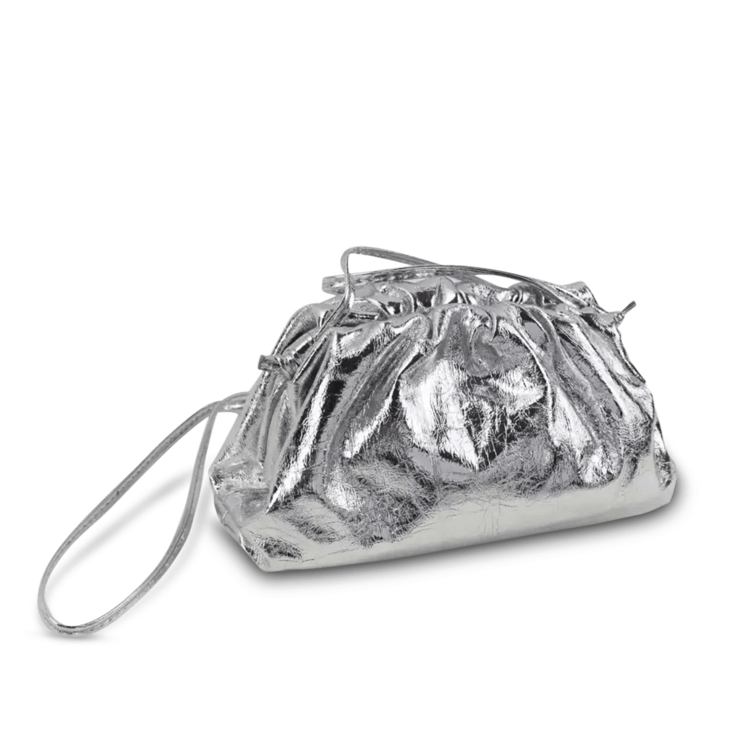 Jeanie Clutch Bag - Metallic Silver_