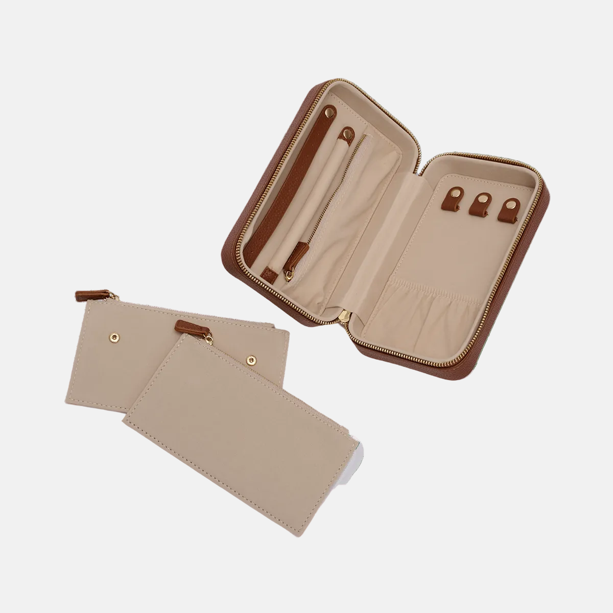 Leather Jewellery Box - Tan_