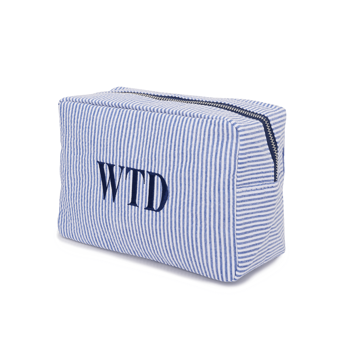 Striped washbag - Blue & White_