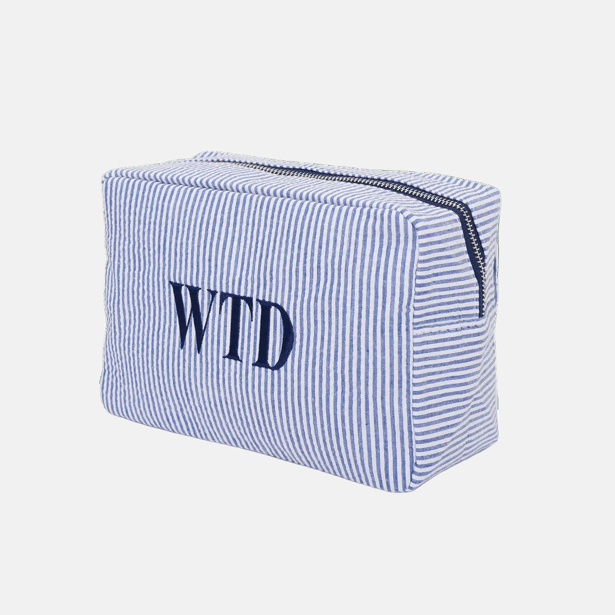 Striped washbag - Blue & White_