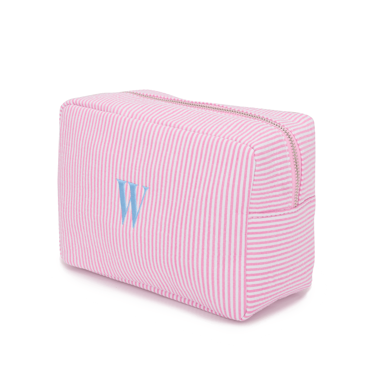 Striped washbag - Pink & White_
