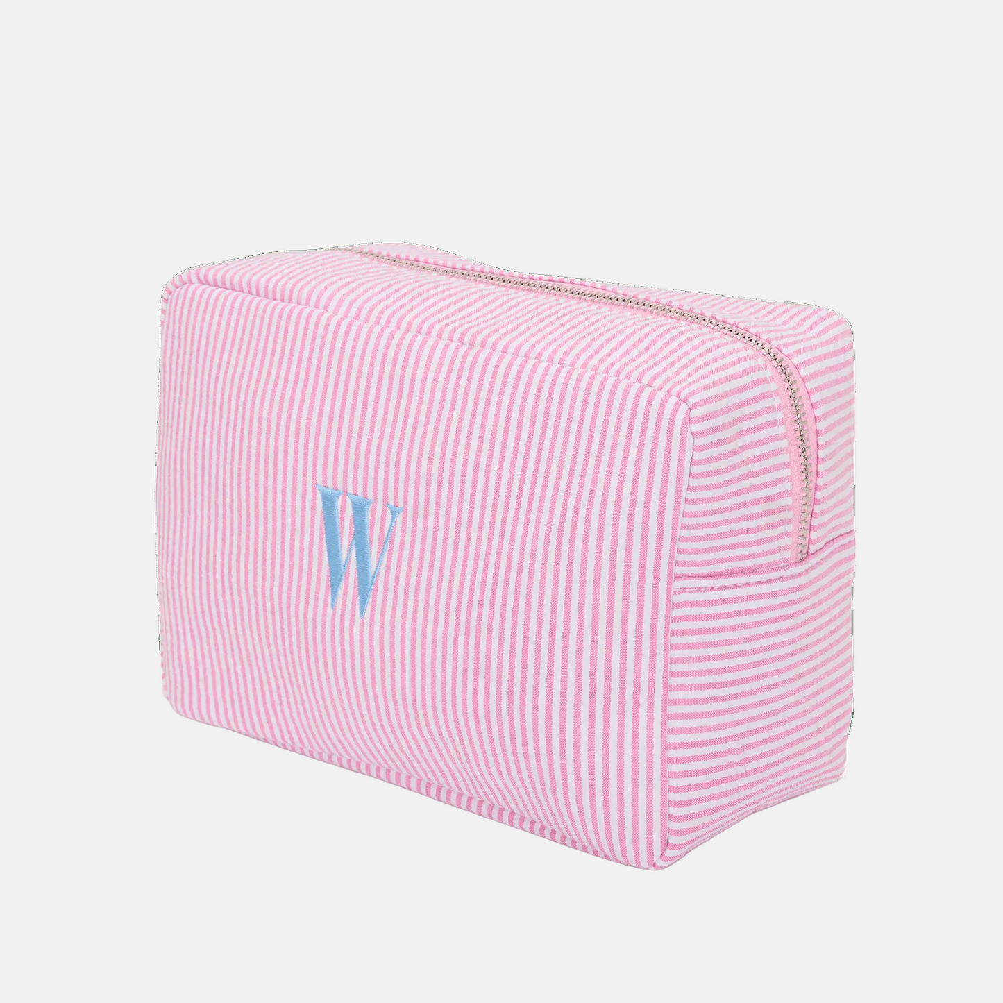 Striped washbag - Pink & White_