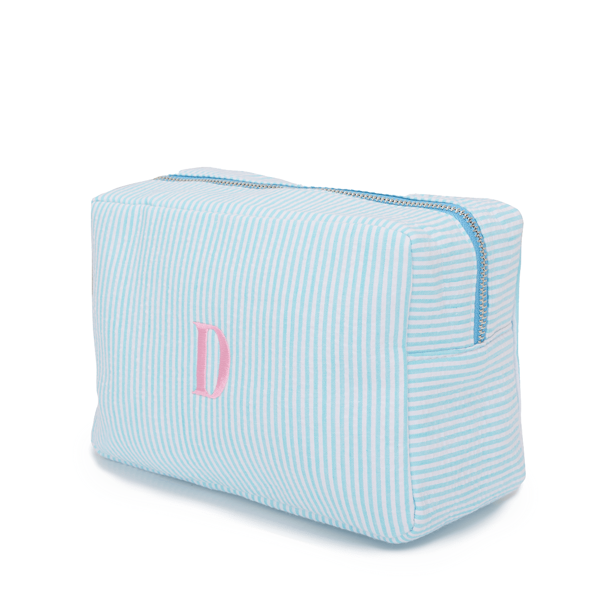 Striped washbag - Turquoise & White_