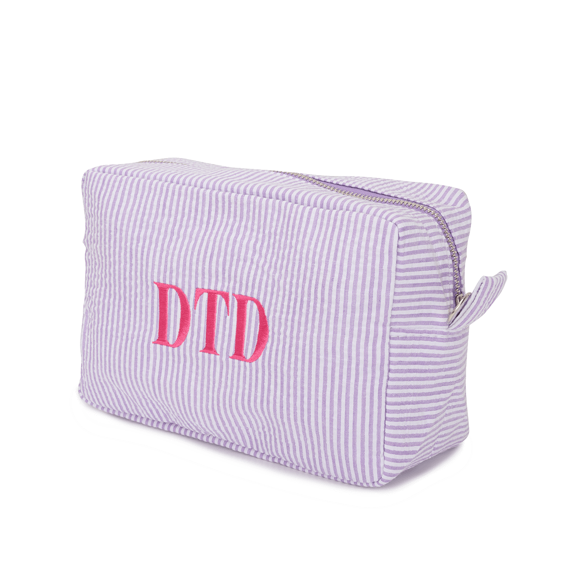 Striped washbag - Violet & White_