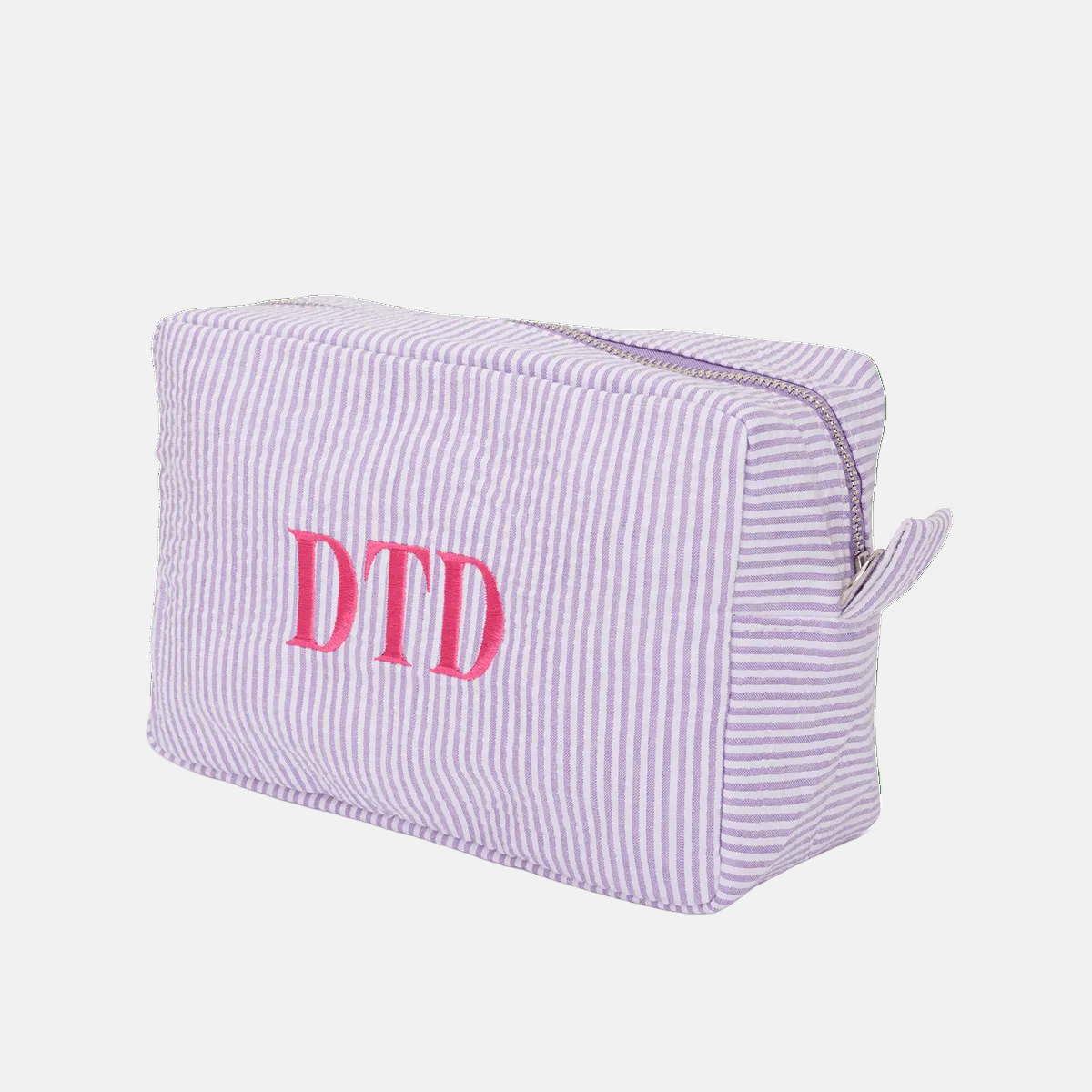 Striped washbag - Violet & White_