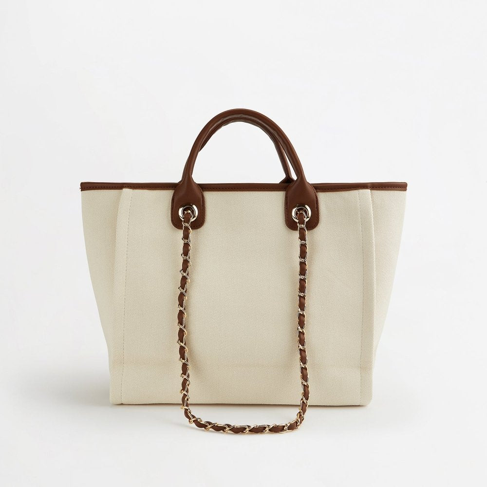 The Lily Canvas Tote - Cream - Medium