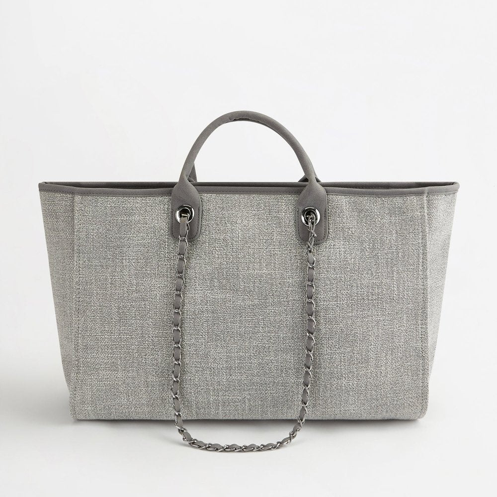 The Lily Canvas Tote - French Grey - Jumbo