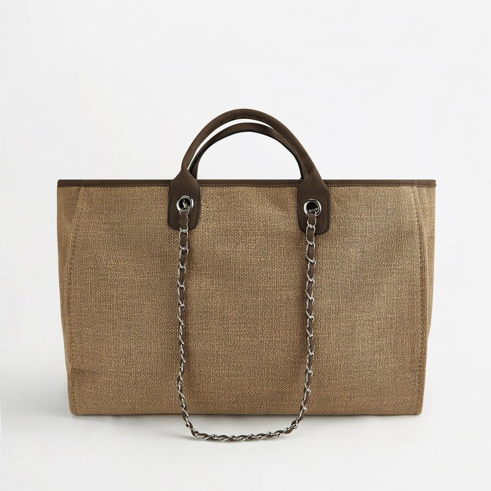 The Lily Canvas Tote - Mocha - Jumbo