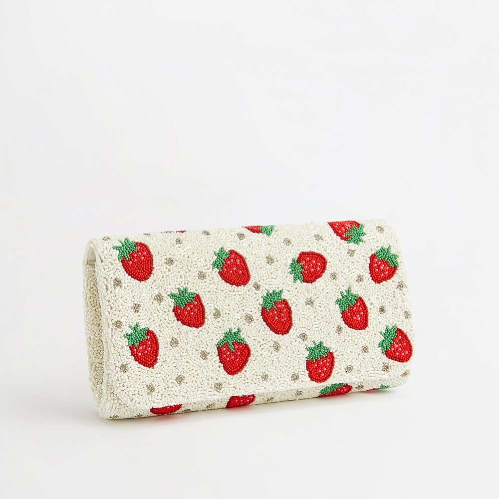 The Strawberries Beaded Clutch Bag_