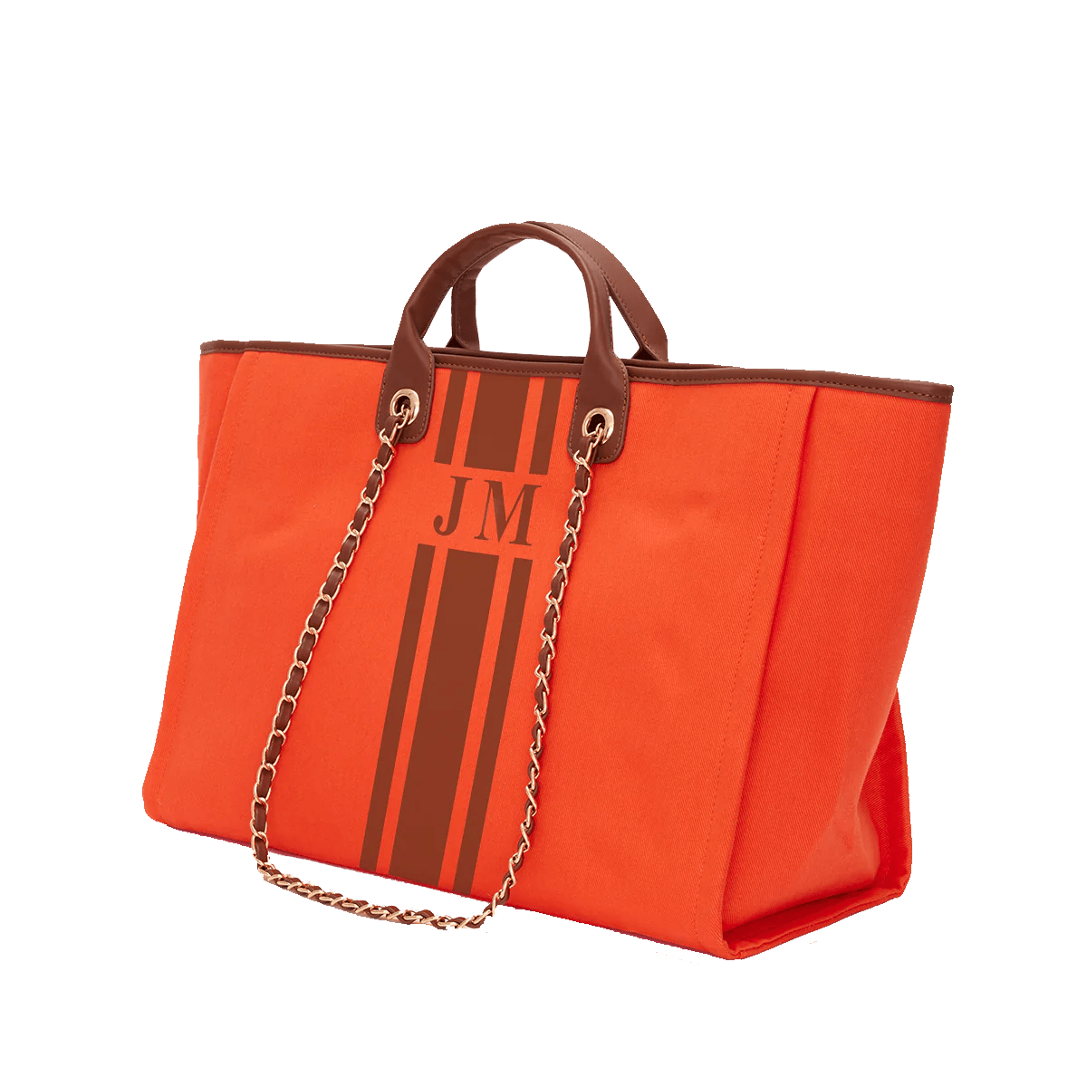 Burnt orange poolside tote and cosmetic travel bag duo