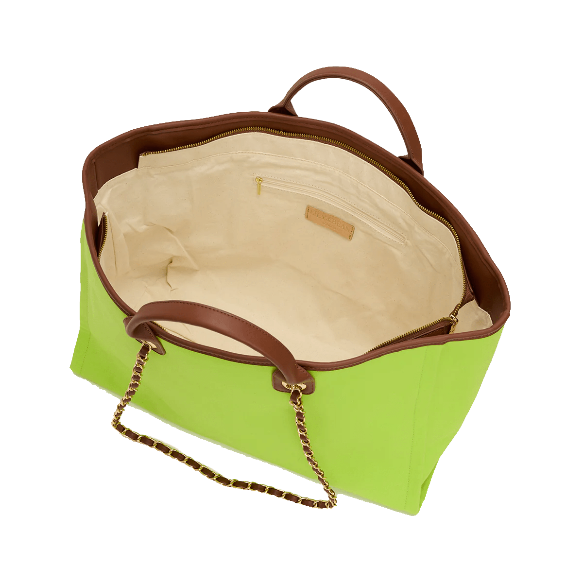 Neon green poolside tote and cosmetic travel bag set