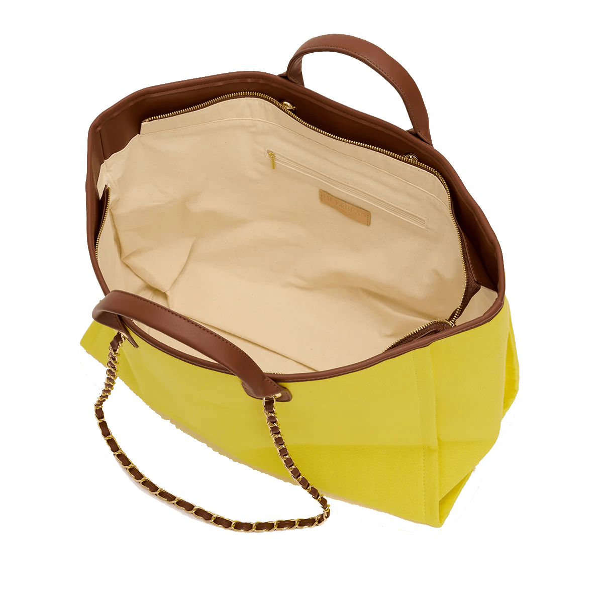 Poolside tote and cosmetic travel bag set in sunshine yellow