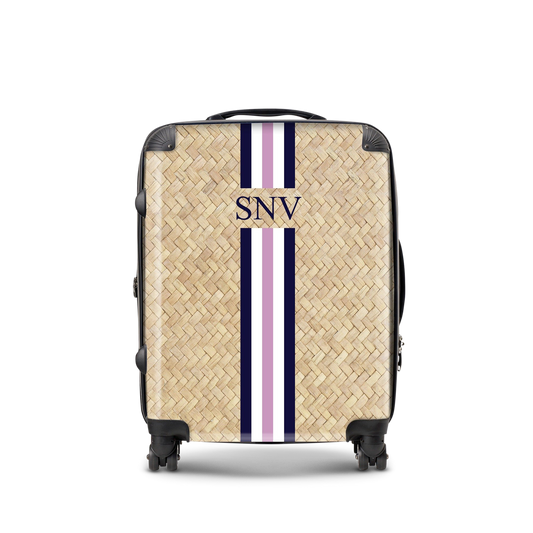 Lily & Bean personalised  Luggage Navy Pink and White