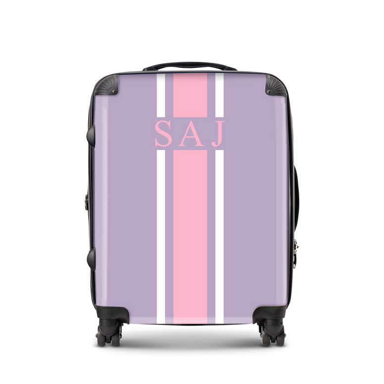 Lily & Bean personalised Lilac Luggage with Pale Pink