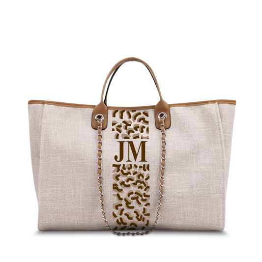 The Lily Leopard Canvas Tote Weekender Jumbo Soft Fawn