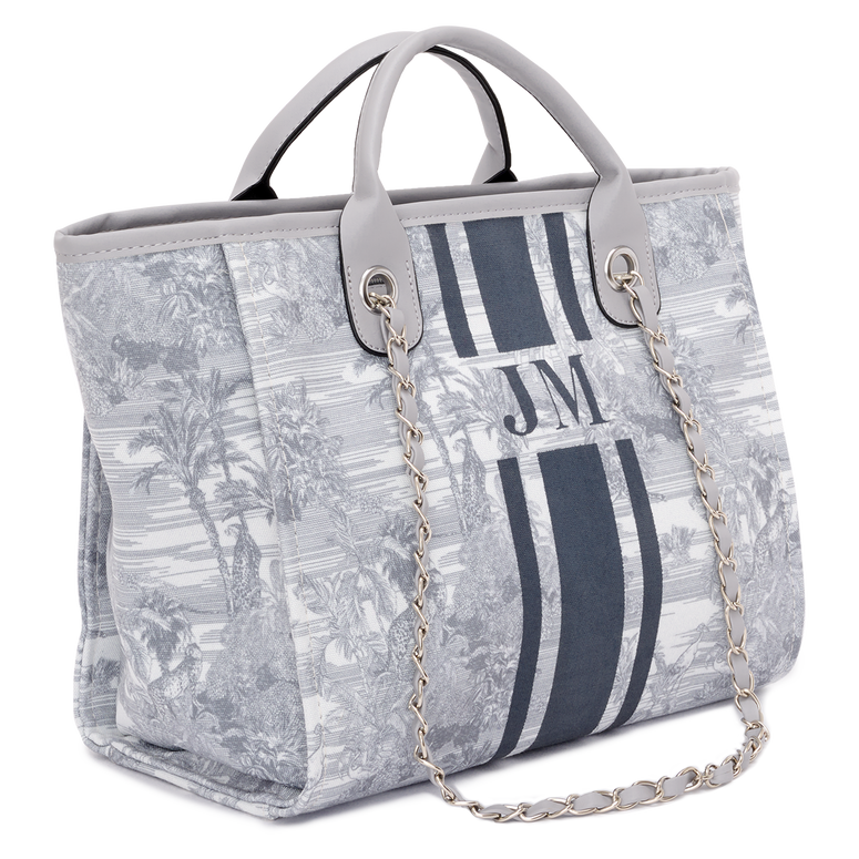 Lily and Bean Medium Grey Tropical Stripe Bag
