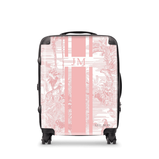 Lily & Bean personalised Tropical Luggage Pastel Pink