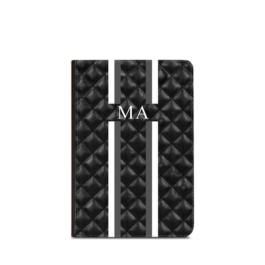 Lily & Bean Classic Black Quilted Personalised Passport Cover