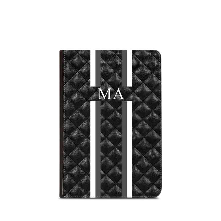 Lily & Bean Classic Black Quilted Personalised Passport Cover