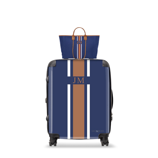 Lily & Bean Set of 2 Midnight Navy- Cabin Suitcase and Jumbo Tote