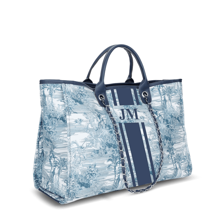 Lily and Bean Weekend Blue Tropical Stripe Bag Navy