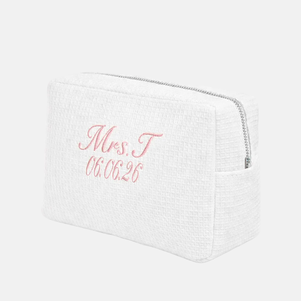 Waffle washbag - White
