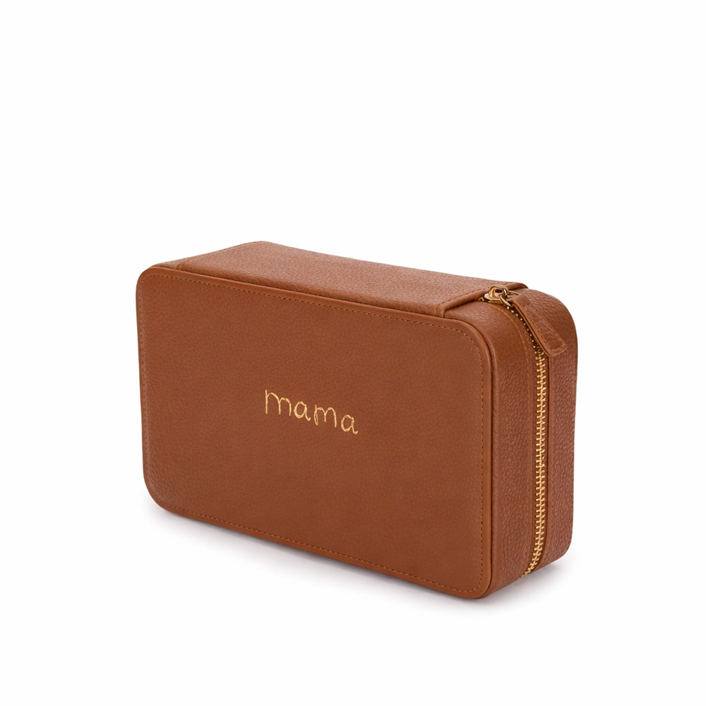 Leather Jewellery Box with Hand Written Note - Tan