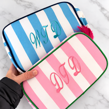 Bold Striped Toiletry Bag - with tassel