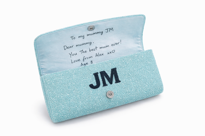 The Custom Beaded Clutch with Note & Initials
