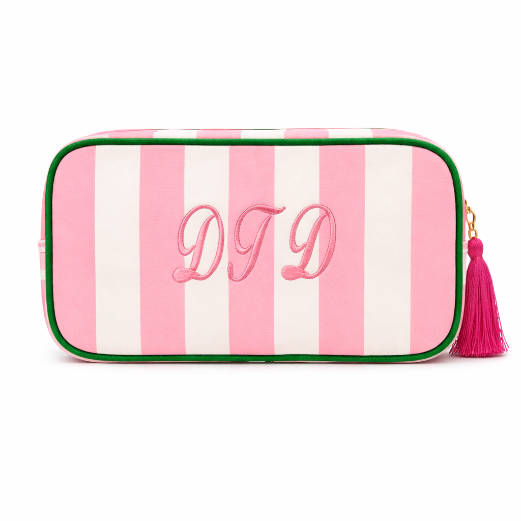 Bold Striped Toiletry Bag - with tassel