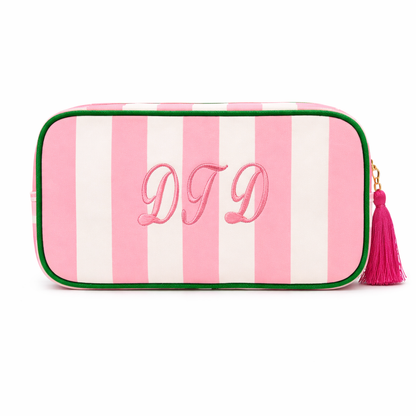 Bold Striped Toiletry Bag - with tassel