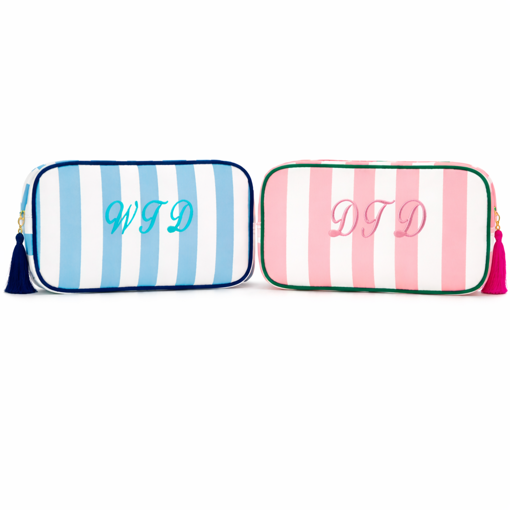 Bold Striped Toiletry Bag - with tassel