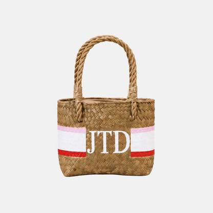 Straw Bag Set - Red & Pink