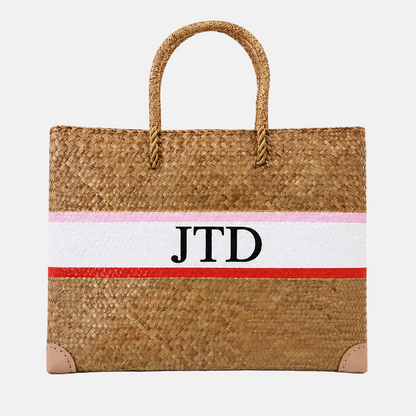 Straw Bag Set - Red & Pink