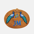 Oval Rattan Bag - Peacock