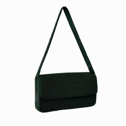 The Beaded Shoulder Bag - Forest Green