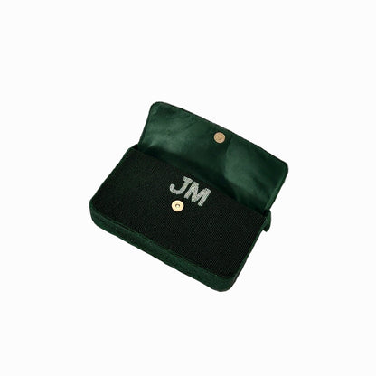 The Beaded Shoulder Bag - Forest Green