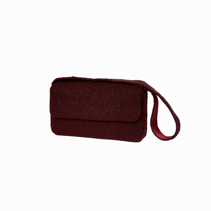 The Beaded Shoulder Bag - Wine