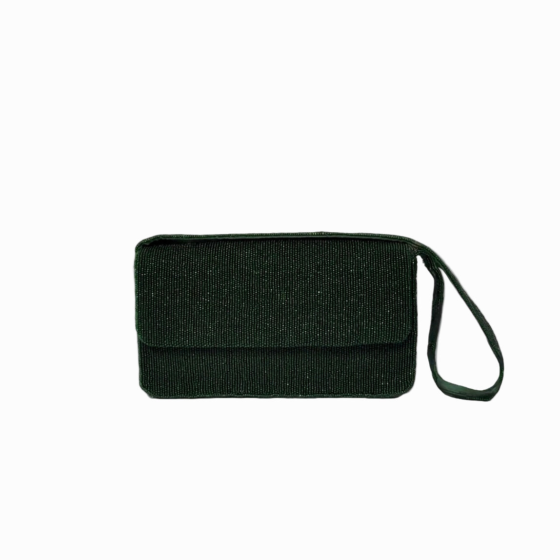 The Beaded Shoulder Bag - Forest Green