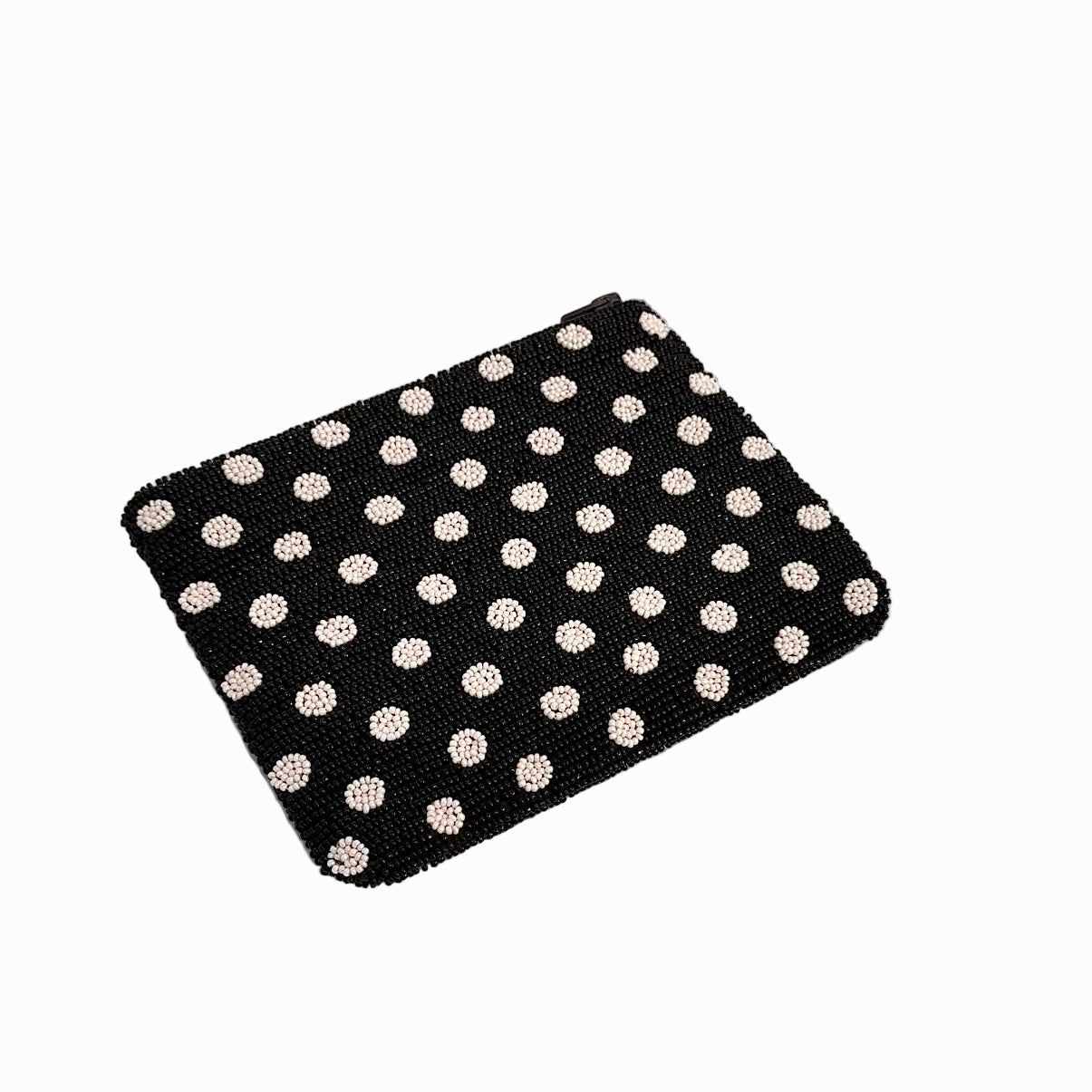 The Beaded Pouch - Brown & Pink